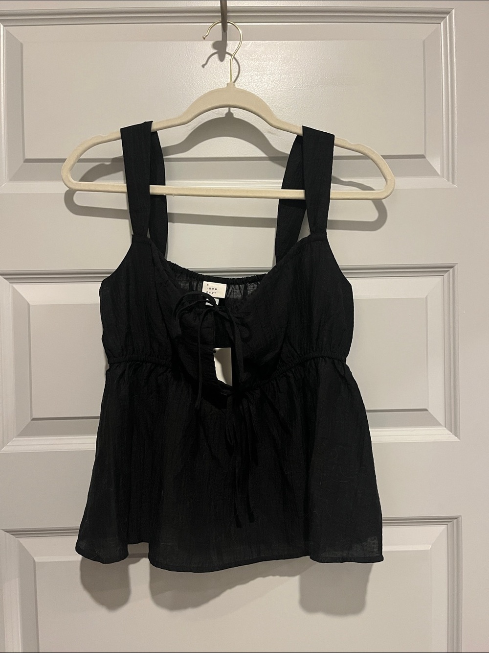 a new day Black Tie-Front Sleeveless Camisole